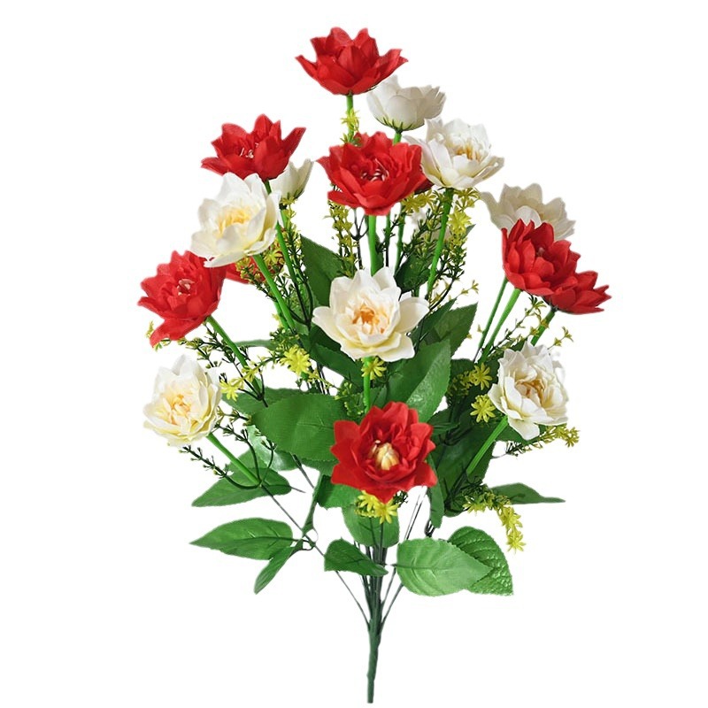 Flores simuladas 18 flores peonía cama de flores mixtas decoración de boda decoración de la sala de estar flores falsas ramo