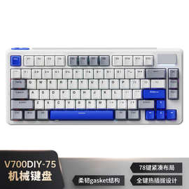 V700机械键盘gasket客制化7层填充消音全键热插拔电竞游戏办公键
