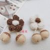 New cherry puff flower wool hook weaving clothing accessories accessories earrings earrings earrings