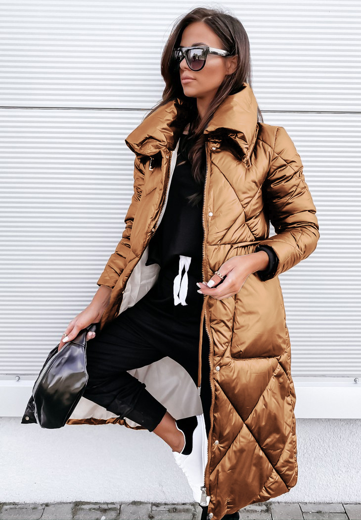 Women's Winter Coat Lapel Long Cotton Jacket For Commuter Style_voghion.com