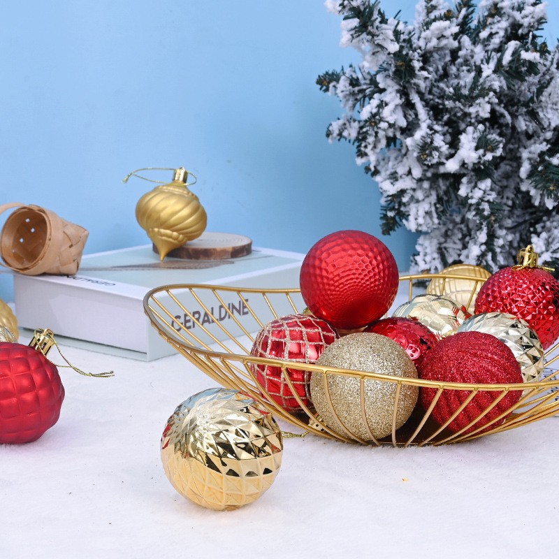 Navidad 6cm 40PCS set pintado plástico galvanizado bola de Navidad árbol de Navidad atmósfera de vacaciones bola de decoración