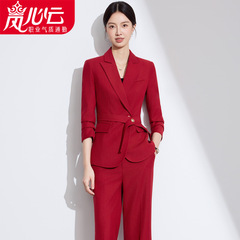 红色西装外套女神范春秋季气质职业套装2025新款高级感小个子西服