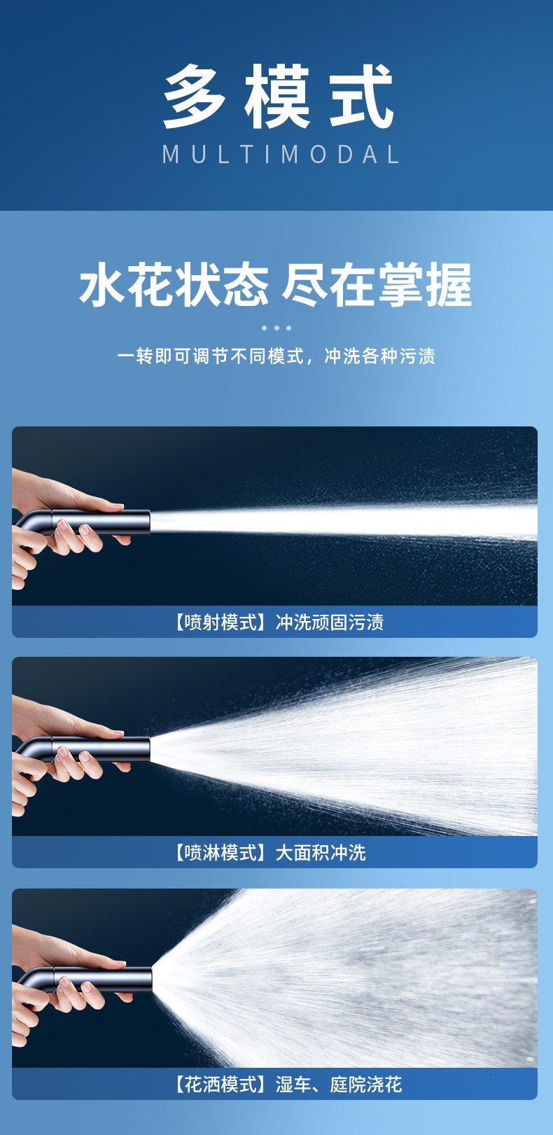 Suitable for car wash water guns, high-pressure household floor and yard cleaning, 2025 nozzle, super powerful pressure-boosting tool, retractable