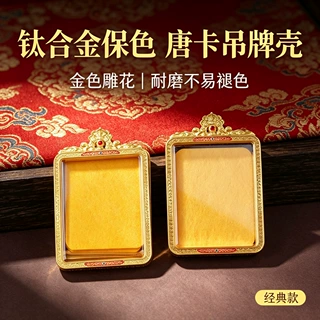 吊坠唐卡壳双鹿听经小唐卡双面吊坠五爷青海手绘唐卡专用