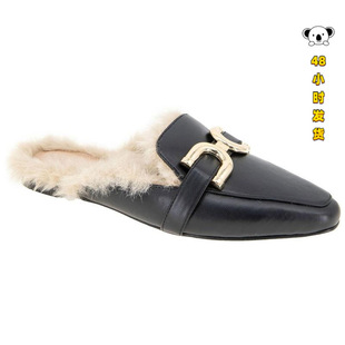 Z 52286 Fuzzy Slippers Flat Heel Winter Shoes ��ëƽ����Ь