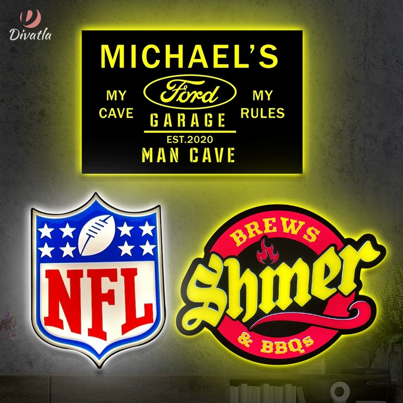 Световой короб с индивидуальным дизайном для коммерческого логотипа, бара, лиги регби, декоративная светодиодная вывеска, светящаяся неоновая вывеска