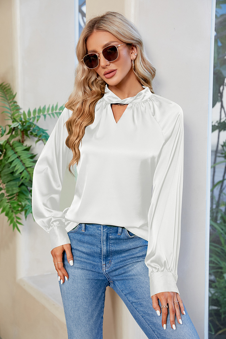 Women's Blouse Long Sleeve Blouses Elegant Solid Color display picture 13