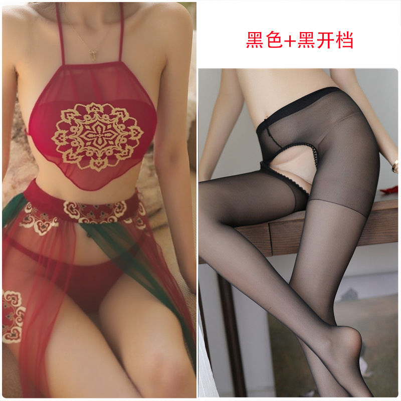 버건디 + 블랙 오픈 양말
