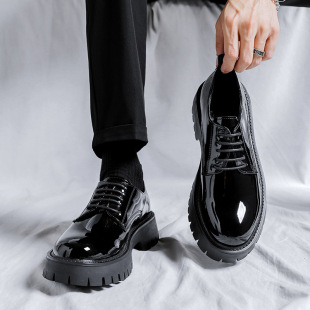 Leather Shoes Men's Spring Dress Business Casual British Style Increased Korean Suit Wedding Groom Shoes 20352-W