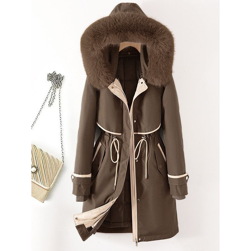 Mid-Length Two-Way Parka Cotton Coat 2025 Winter Cotton Jacket for Women with Detachable Lining and Hooded down Cotton Coat for Women
