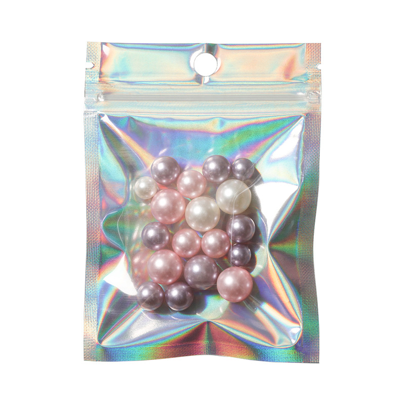 Láser transparente ziplock bolsa de papel de aluminio Yin Yang bolsa de uñas joyería de pestañas teléfono móvil Shell sellado bolsa de embalaje bolsa de aperitivos