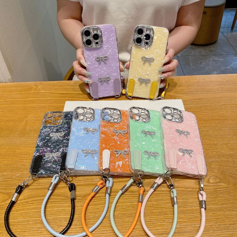 Suitable for Iphone17Promax Apple 15 Mobile Phone Case 16 Protective Cover 12 High-End Feel 13 Rhinestone Ins Lanyard Suitable for Iphone17Promax Apple 15 Mobile Phone Case 16 Protective Cover 12 High-End Feel 13 Rhinestone Ins Lanyard