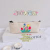 Brand cute pencil case for elementary school students, stationery, storage bag flower-shaped, South Korea, with embroidery