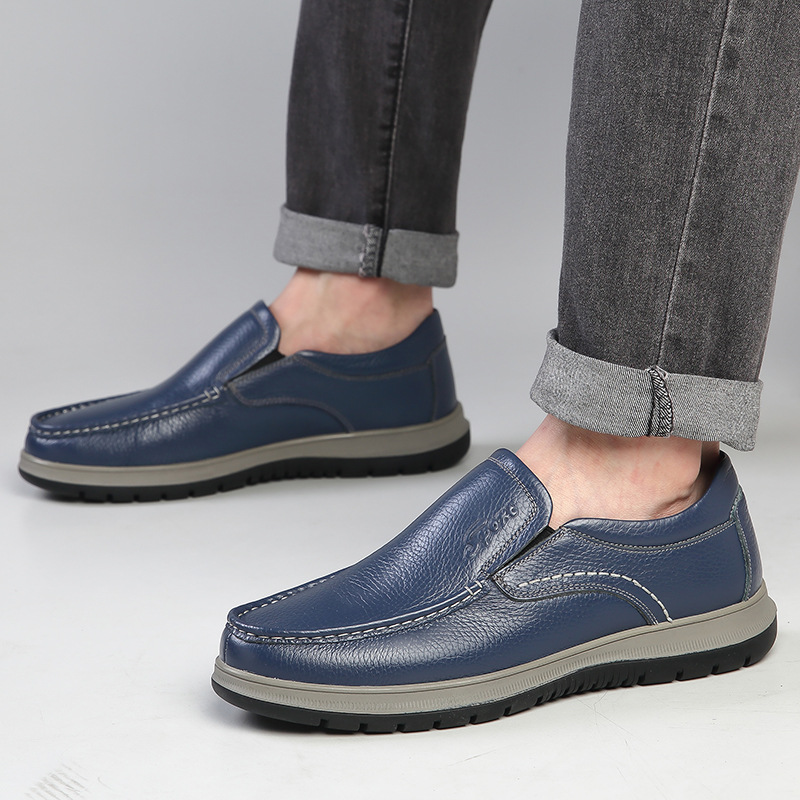 Otoño casual slip-on zapatos de los hombres bajos-top slip-on zapatos de los hombres de mediana edad y ancianos de fondo suave zapatos de papá