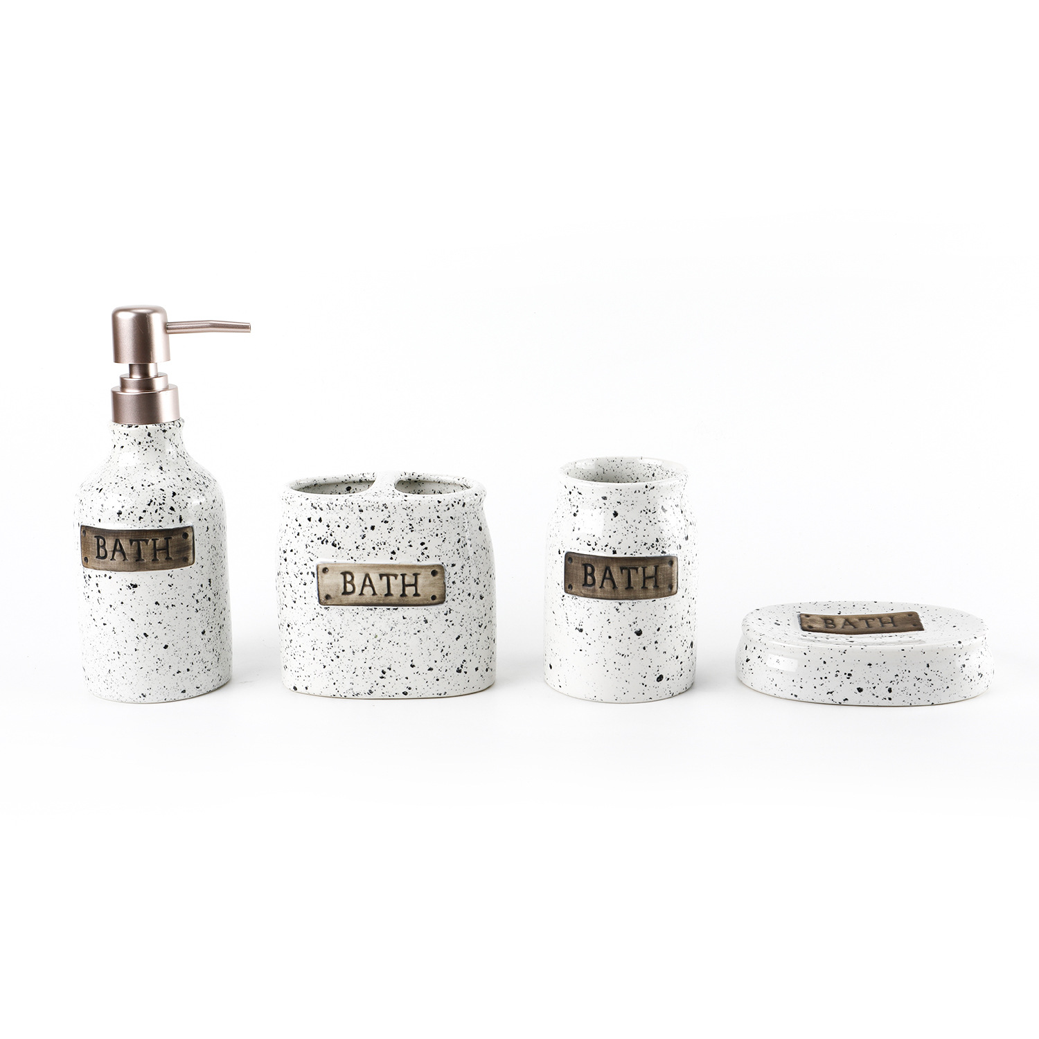 Traje de baño de cerámica impreso de estilo europeo creativo artículos de tocador para el hogar caja de regalo traje de lavado en caja de color conjunto de cuatro piezas