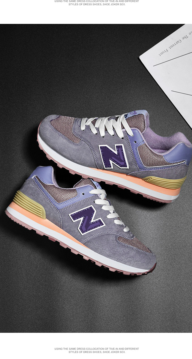 Giày sneaker nữ chạy bộ mesh thoáng mát phong cách Balance 574 — P574 Ngôi Sao Xám Trắng chi tiết 14