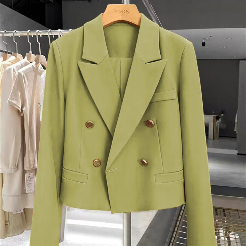 Women's Blazer 2026 Coffee Color Autumn New Style Foreign Trade Elegant Street Style Short Petite Casual Suit for Women Women's Blazer 2026 Coffee Color Autumn New Style Foreign Trade Elegant Street Style Short Petite Casual Suit for Women