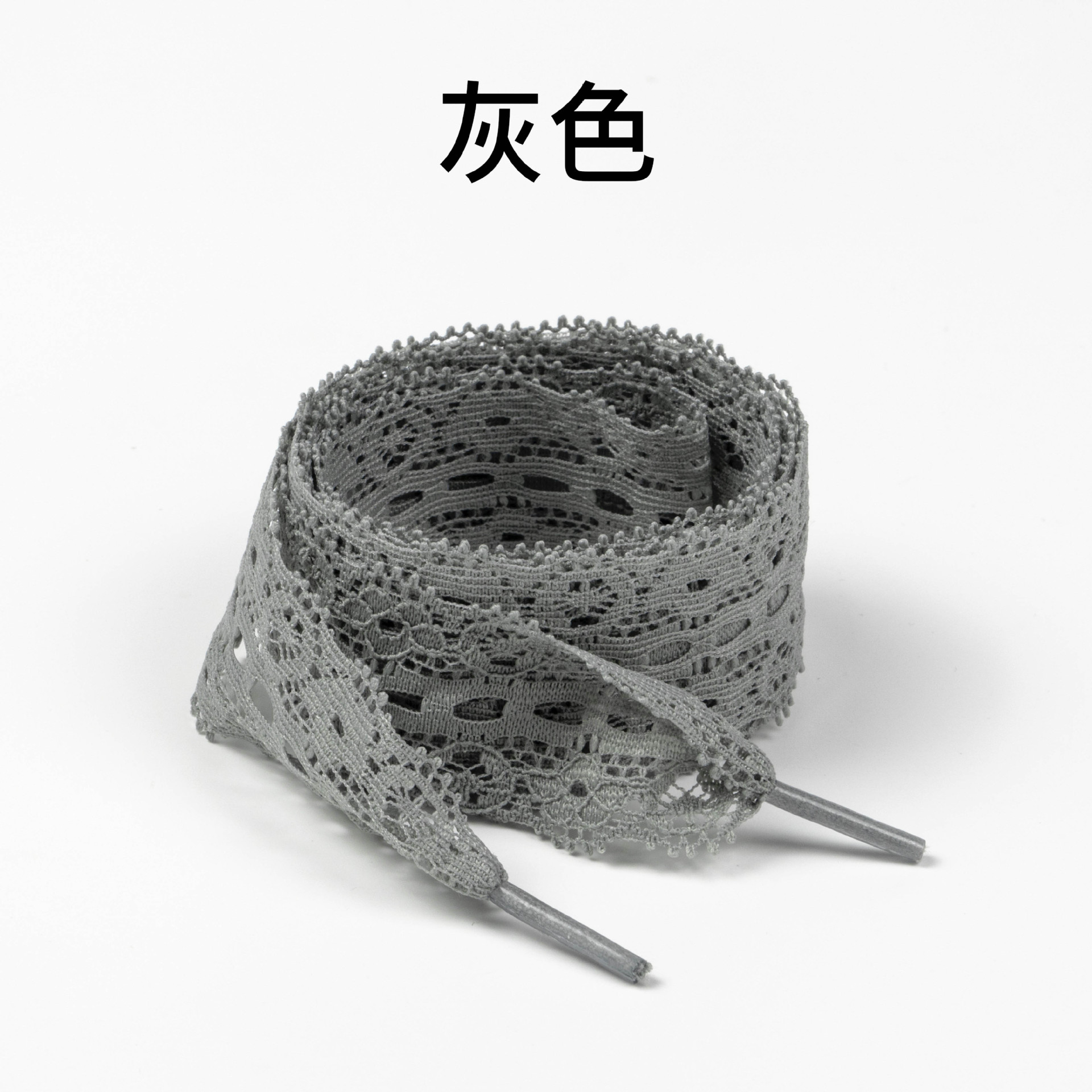 Gray lace shoelaces