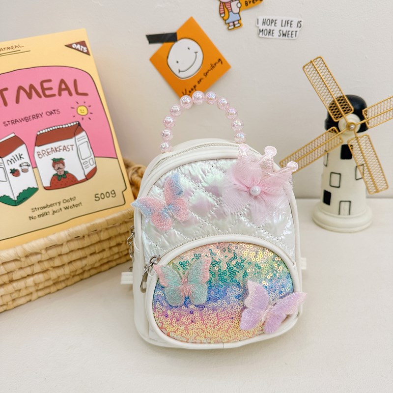 Mochila de mariposa de encaje para niños y niñas, mochila para niños, jardín de infantes, mochila para bebés, mochila de moda de sequillas para niños