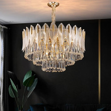 轻奢全铜客厅水晶吊灯后现代餐厅美式简约创意个性卧室设计师灯具
