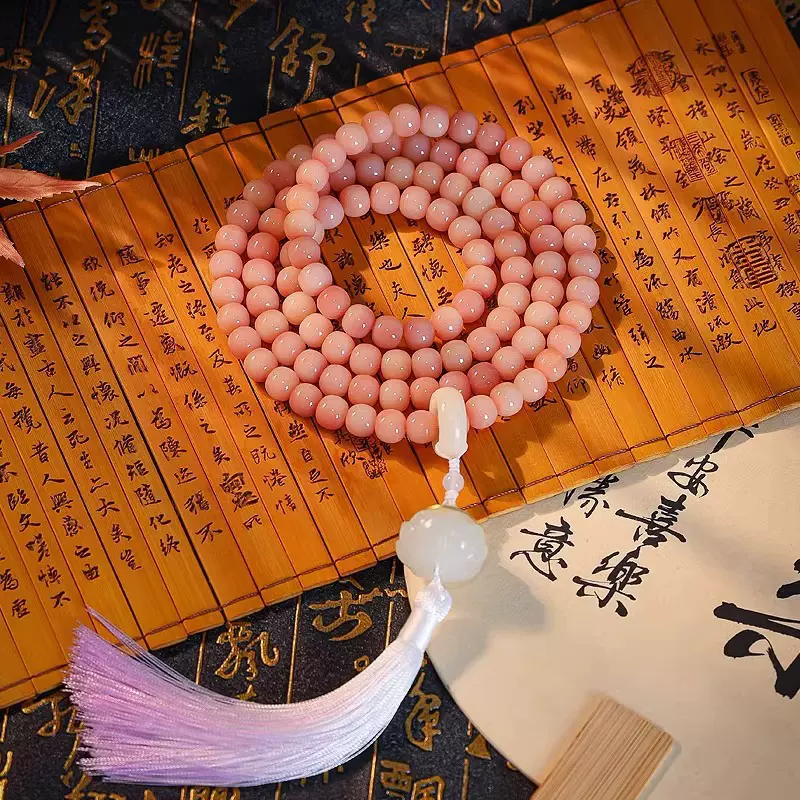 抖音爆款粉黛佳人菩提子手串108颗手持男女菩提手串文玩佛珠手链
