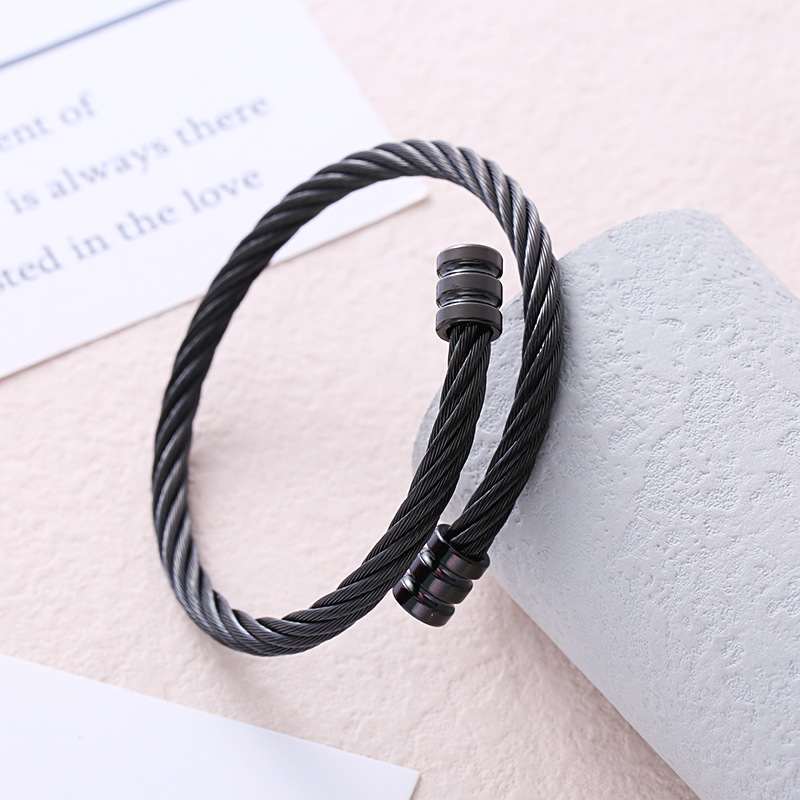 Solid Color Pattern Wholesale Hip-hop Solid Color Stainless Steel Bangle
