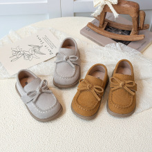 儿童简约蝴蝶结小皮鞋鞋2025年春秋季新品女孩子勃肯鞋百搭单鞋潮