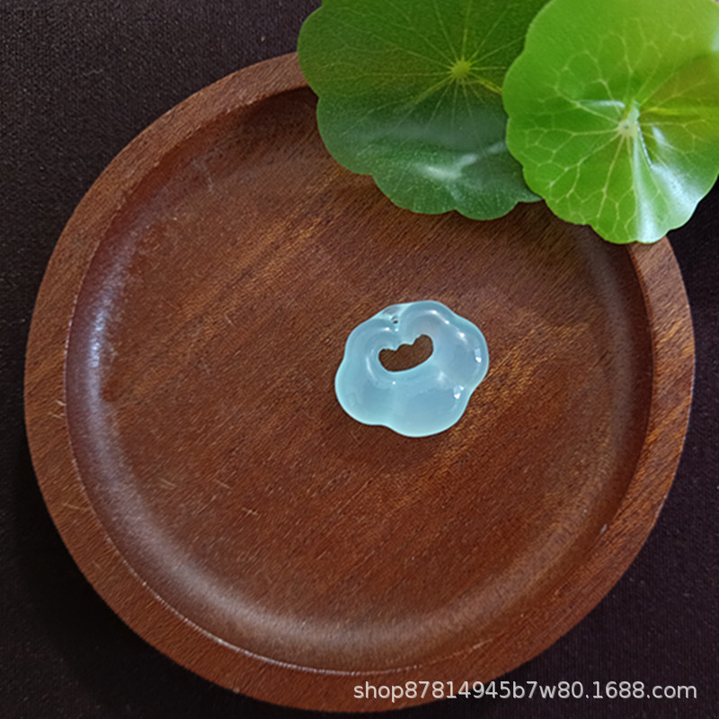 하늘색 칼세도니 작은 구름 자물쇠 네이키드 펜던트 (19*22mm)