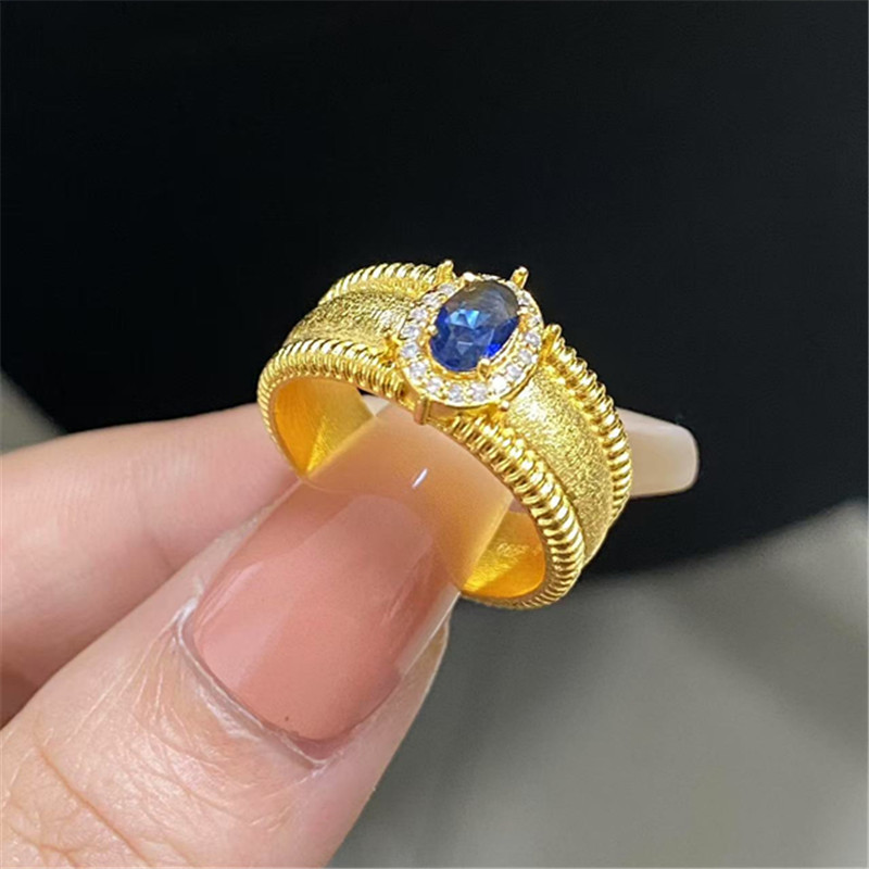 Anillo abierto de piedra ojo de tigre de circón medieval, anillo de dedo de comida de todo fósforo de nicho femenino, temperamento de moda, joyería de lujo ligera al por mayor