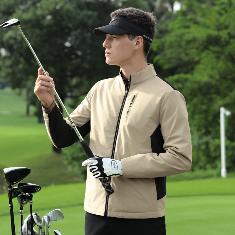 Pgm2025 Golf Clothing Men's Autumn and Winter Stand-Up Collar Rainproof Clothing Golf Sports Top Windbreaker Jacket