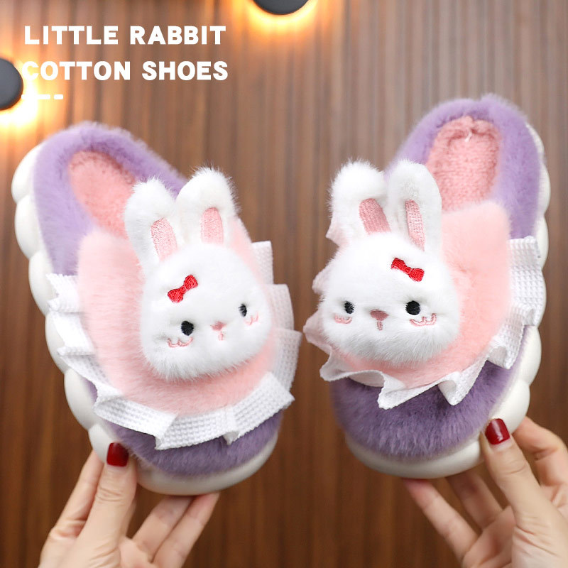 Scarpe da casa da donna in pile open-toe slip-on invernali primaverili da camera morbide e accoglienti in memory foam_voghion.com