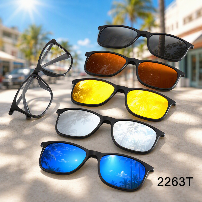 Tr90 Polarized Lens Set with Five Magnetic Lenses, Uv400 Multifunctional Night Vision Yellow Lens Driving Sunglasses Tr90 Polarized Lens Set with Five Magnetic Lenses, Uv400 Multifunctional Night Vision Yellow Lens Driving Sunglasses