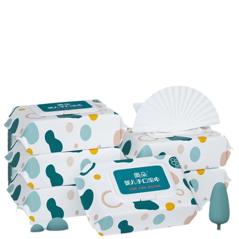 Toallitas de mano para bebés engrosadas mejoradas 80 toallitas de limpieza para niños de bombeo toallitas para bebés húmedas y secas de doble uso entrega al por mayor