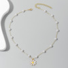 Beads from pearl, accessory, pendant, universal necklace, pin, European style, simple and elegant design