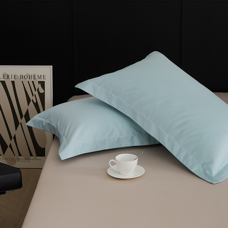 Nuevo par de fundas de almohada de algodón de fibra larga de algodón, un par de fundas de almohada