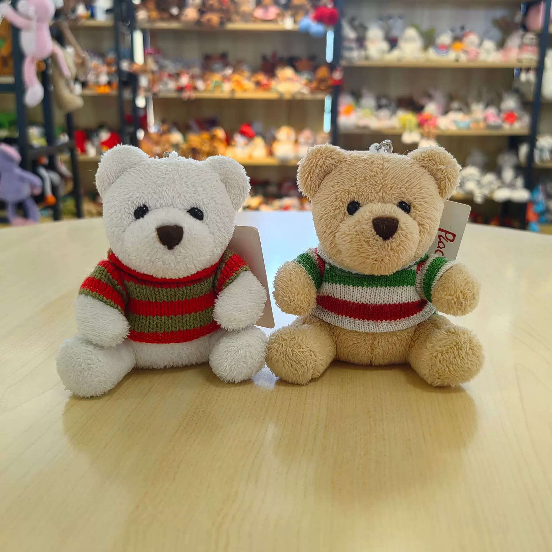 小熊挂件圣诞节玩偶泰迪熊毛绒玩具青岛外贸厂家定制盲盒挂件玩偶