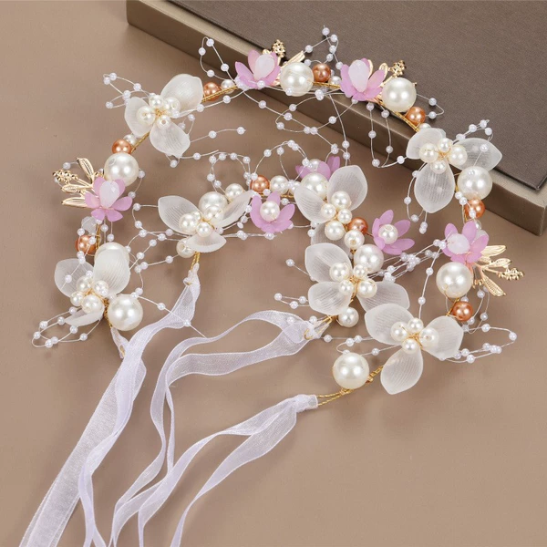 Headband, purple wrist flower