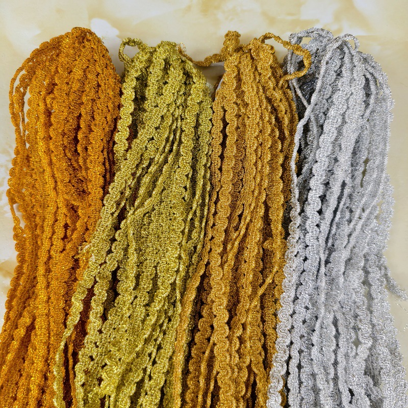 22米加粗中弯花边包边娃衣窗帘民族舞蹈服装工艺品辅料金色1CM