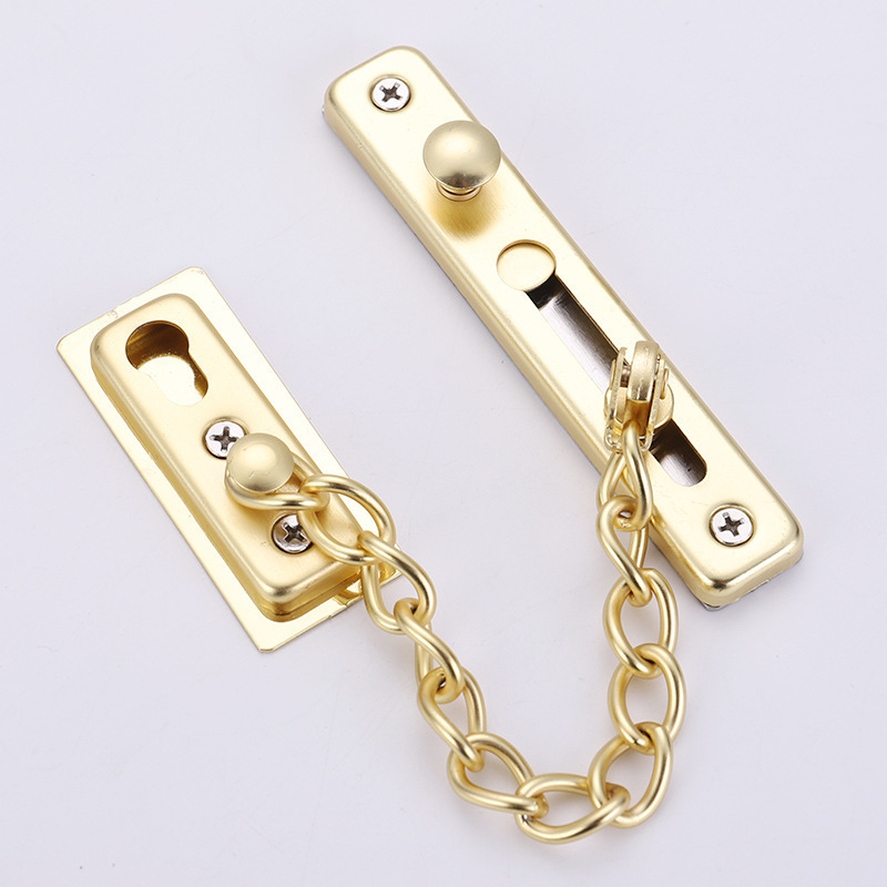 Cadena antirrobo sin perforaciones de acero inoxidable 304 engrosada perno de la puerta perno de la cadena de la puerta cadena del hotel hebilla antirrobo perno image 11