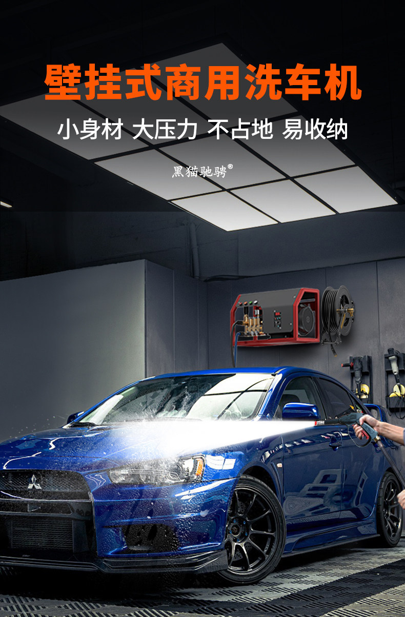 Black Cat High-Pressure Car Washer 220V Commercial Car Wash Shop Wall-Mounted High-Power Cleaning Machine Water Gun Car Wash Pump