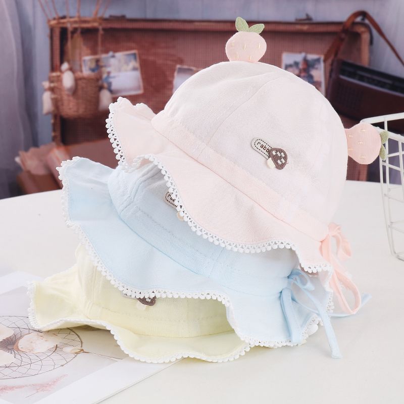 Sombrero de bebé primavera y otoño delgado sombrero de pescador infantil lindo super lindo bebé niñas sombrero de bañera de protección solar