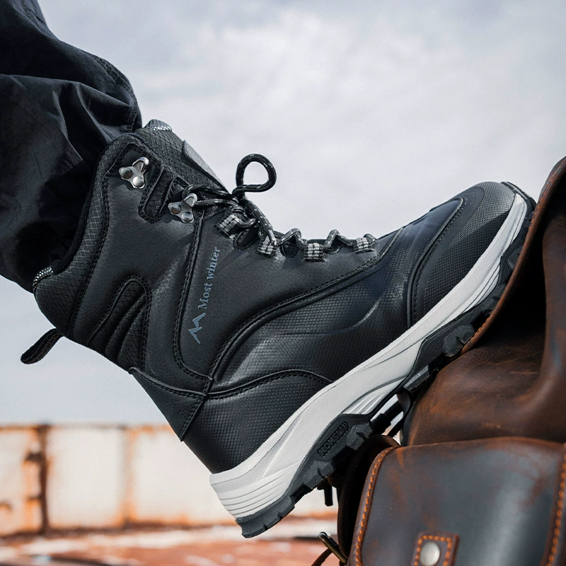 Внешняя торговля спот мужские снежные сапоги водонепроницаемая нескользящая хлопковая обувь плюс бархатная теплая холодная обувь трансграничная высокая зимняя мужская обувь