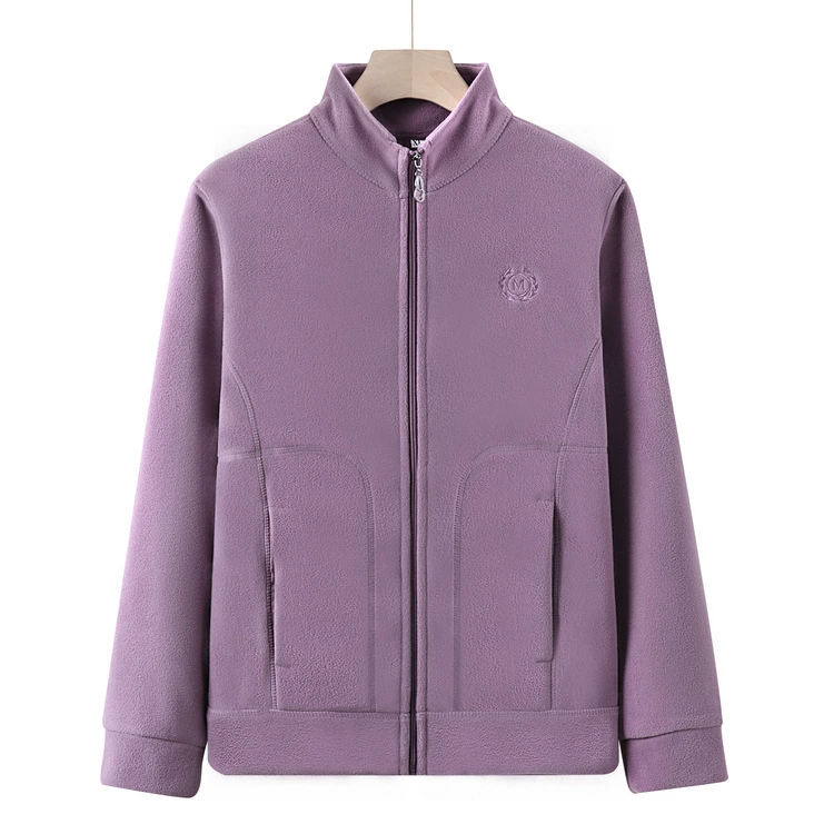 Мама осень-зима новый флисовый пиджак женский утолщенной теплая флисовый топ средней и пожилой бабушки с воротником кардиган