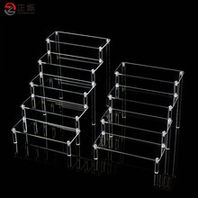 跨境亚克力展示架透明多层手办盲盒阶梯置物架标准款收纳陈列架子