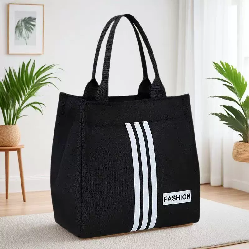 Оксфордская сумка-бокс для ланча с тремя полосками, 25, новая модная сумка, портативная сумка для обеда, большая вместительная сумка для хранения