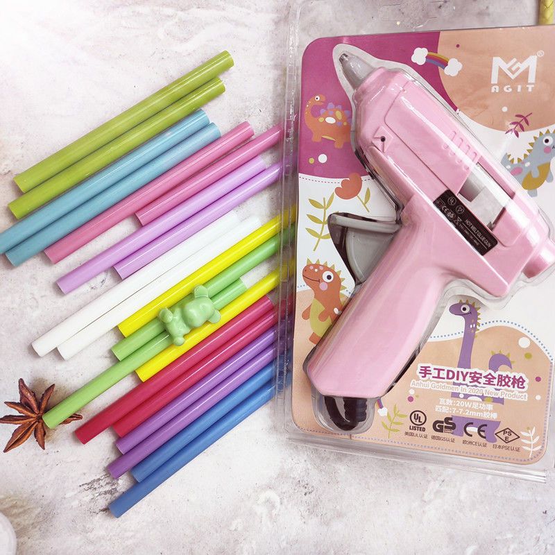 diy炫彩热熔胶棒马卡龙色系彩色胶棒火漆蜡棒暴力小熊手工制作