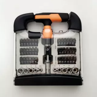 48件套T型棘轮螺丝刀手工具组套供货商超带批头套筒