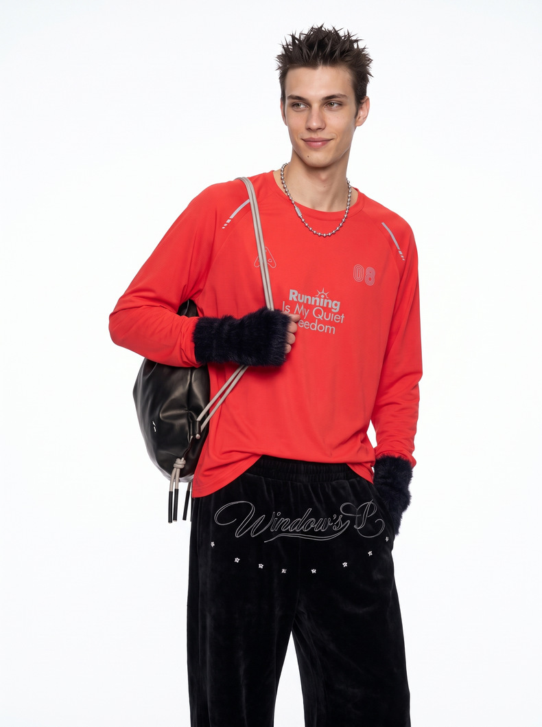 Inflation Reflective Raglan Long-Sleeve Tee