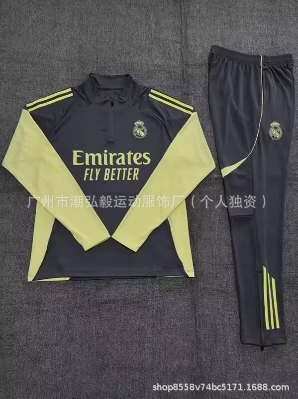 卸売サッカー長袖ハーフプルトレーニングスーツレアルマドリードバルセロナインテルミラノパリマイアミリバプールトレーニングスーツ|undefined