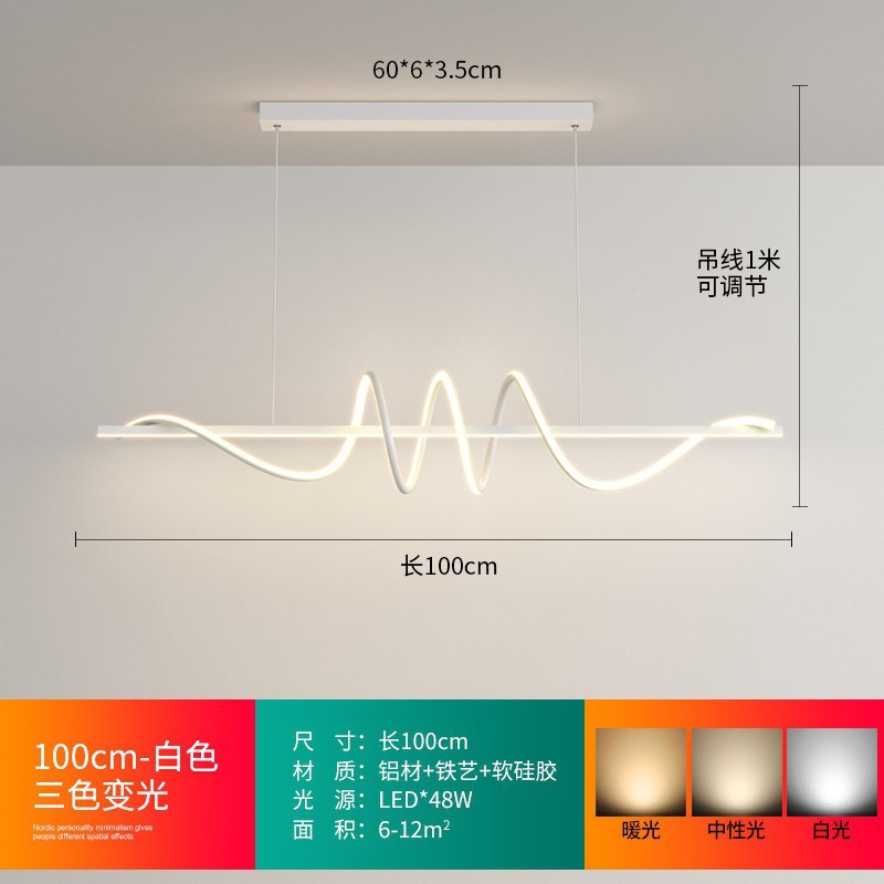 Candelabro de restaurante Lámparas de bar de comedor modernas y sencillas 2024 nuevas lámparas colgantes de restaurante de tira creativa nórdica